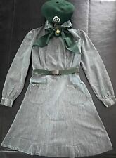 VERY RARE 1937 Vintage GIRL SCOUT INTERMEDIATE UNIFORM-GREEN TRIANGILAR TIE-HAT picture