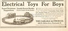 1908 Carlisle & Finch Electric Train Toys for Boys Locomotive Trolley Car C&F Ad picture