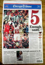 Best1997 newspaper CHICAGO BULLS WIN 5th NBA Basketball Championship MIKE JORDAN picture