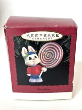 Vintage Hallmark Keepsake Ornament Grandson 1995 Bunny Rabbit Lollipop With Box picture