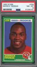 Derrick Thomas 1989 Score Football Rookie Card RC #258 Graded PSA 8 picture