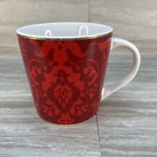 Starbucks Coffee Coffee Mug 2004 Red Brocade Pattern Preowned picture