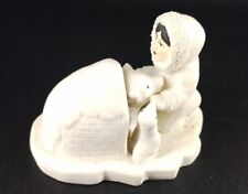 VTG 1990's Dept 56 Snowbabies Miniatures Eskimo With Dog & Bird 4