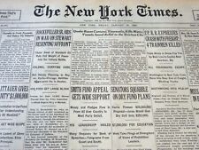 1929 JAN 18 NEW YORK TIMES - ROCKEFELLER SR. AIDS IN WAR ON STEWART - NT 6635 picture
