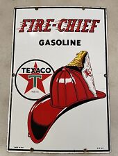 Original 1949 Texaco Fire Chief Porcelain GASOLINE Pump Plate 12 X 18 Nice picture