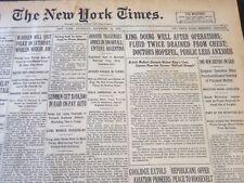 1928 DECEMBER 13 NEW YORK TIMES - KING DOIND WELL AFTER OPERATIONS - NT 6511 picture