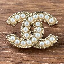 1 Chanel Shank Button, 22mm, Pearl & Gold Designer Button picture