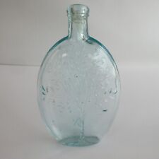 Antique Glass Summer / Winter Tree Pictorial Historical Flask Bottle picture