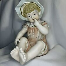 Vintage 12in Piano Baby Figurine Hand Painted Andrea Sadek Bisque 1919 picture
