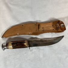 Edge Mark Solingen Germany Original Buffalo Skinner Knife Stag Handle and Sheath picture