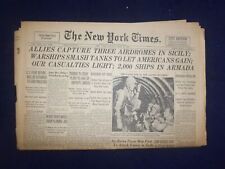 1943 JULY 12 NEW YORK TIMES - ALLIES CAPTURE THREE AIRDROMES IN SICILY - NP 6544 picture