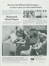 1957 Hammond Chord Organ Happy Family Fun Fireplace Easy to Play Print Ad SP21 picture