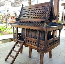 Large Thai Spirit House Traditional Handicrafts Home Decor Wood Worship Amulet picture