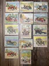 TURKEY RED CIGARETTES 1911 AUTOMOBILE SERIES T37 VINTAGE TRADING CARD LOT OF 14 picture