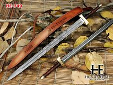 HUNTEX Handmade Damascus Blade, Rosewood Hilt, 99 cm, Exotic Viking Long Sword picture