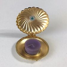 Vintage PARTYLITE Compact Travel Gold Tone Clam Shell Tea Light Candle Holder picture