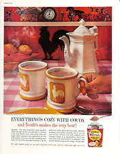 1961 Nestle Cocoa EverReady Sweet Milk Steaming Mugs VTG Print Ad A10 picture