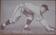 Baseball Exhibit Arcade Card 1949 Postcard, Cleveland Indians, Hank Majeski picture