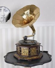 Vintage HMV Gramophone Player Recorder With Horn Brass Phonograph Handmade Gifts picture