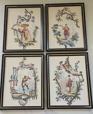 Vintage Borghese Chinoiserie Pictures Asian Art Set Of Four  picture