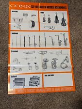 Vintage 1960s /70s Conn Musical Instrument Advertising  Promotional Poster 25x37 picture