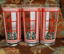 Vtg Towle Set of 3 Christmas Tree in Window Tall 6.25
