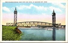 Postcard New Railroad Bridge Over Cape Cod Canal Buzzards Bay Mass [bx] picture