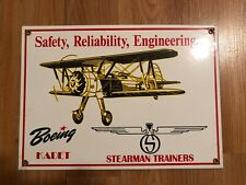 Vintage Boeing Aircraft Sign - Aviation Hangar Gas Pump Airplane Porcelain Sign picture