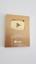 YouTube 1 Million Gold Creator Play Button Award Plaque Personalised Name Custom picture