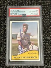 1979 Minor League RICKEY HENDERSON ROOKIE AUTOGRAPHED and GRADED PSA 10 GEM MT picture
