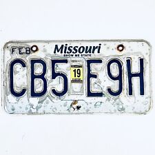 2019 United States Missouri Bluebird Passenger License Plate CB5 E9H picture