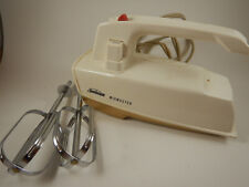 Vintage Sunbeam Hand Mixmaster Mixer HM-1 Gold And White With Beaters Working picture
