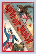 1908. UNCLE SAM, 4TH OF JULY. POSTCARD. YD01 picture