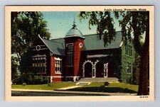 Waterville ME-Maine, Public Library, Antique Vintage Souvenir Postcard picture