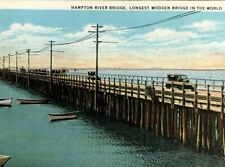 Hampton River Bridge Salisbury Beach Hampton Beach NH Vintage Vintage Postcard picture