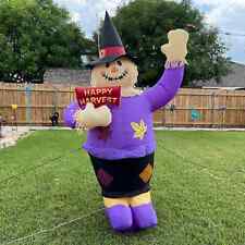 Inflatable AirBlown 8' Giant Scarecrow Happy Harvest Thanksgiving Light Up Decor picture