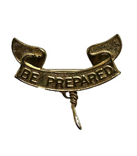1911 BSA BOY SCOUTS OF AMERICA OA BE PREPARED GOLD RIBBON PINBACK CHAIN picture
