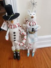 DEPT 56 CHRISTMAS PATIENCE BREWSTER KRINKLES SNOW CAT DOLLS -some nose damage picture