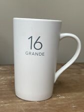 *Starbucks Coffee 2011 White Ceramic Gray Letters 16 Grande Ounces Mug Cup 16 oz picture