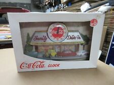 Vintage Coca Cola Family Drive In Hanging Wall Clock Sign Advertisement C23 picture