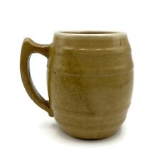 Vintage UHL Pottery Co. Huntingburg Indiana Tan 16 Ounce Barrel Mug picture