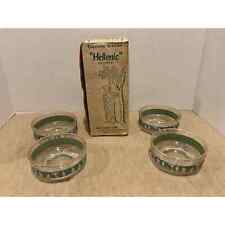 VTG Grecian Hellenic Pattern 22K Gold Trim Nut Candy Dish Set 4 Wedgwood Green N picture