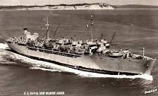 RPPC US Naval Ship Marine Adder, Information On Backside VINTAGE Postcard picture