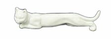 Porcelain White Cat Animal Knife Rest Place Card Holder Small Figurine picture