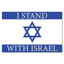 I Stand With Israel Israeli Flag Magnet Decal, 4x6 Inches, Blue and White picture