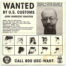 1992 FBI WANTED POSTER JOHN INNOCENT OKAYFOR MR.BIGS NIGERIAN HERION GANG Z4967 picture