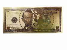 5 dollar bill 22 K Gold Lincoln Commemorative ￼in Plastic holder picture