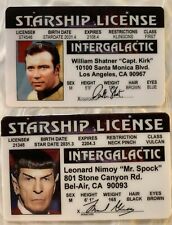 Captain Kirk & Spock 2 Star Trek Starship License Enterprise Novelty Shatner picture