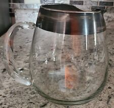Vintage MCM Dorothy Thorpe Silver Band Martini Cocktail Pitcher picture