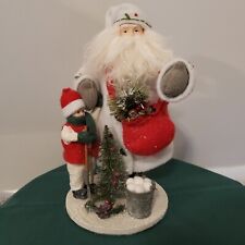 Santa & Little Boy Winter Wonderland Figurines On Base Christmas Decor Holiday  picture